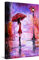 Startonight Bilder Lila Regnerischen Tag, Frau und Roten Regenschirm, Leinwandbilder Moderne Kunst - Abstrakte Wanddeko Kunstdrucke, Wandbilder Schlafzimmer 60 x 90 cm, Tag Nacht Effekt, Elegante