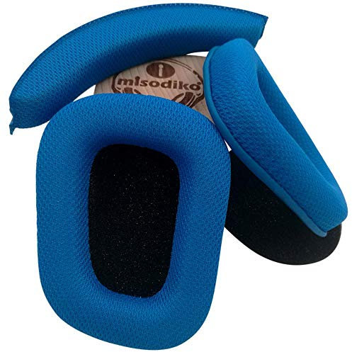 misodiko Almohadillas de Repuesto para Auriculares Logitech G930 G430 G230 con cableado/inalámbrico para Videojuegos, Piezas de reparación de Auriculares, Almohadillas para Orejeras (Azul)