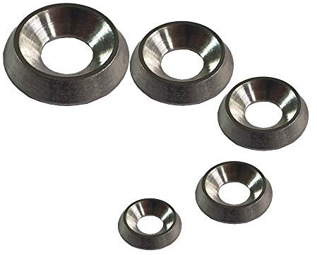 Unterlegscheiben M4 M5 M6 mit Senkkopf, massives Metall, A4, Marineblau, Edelstahl