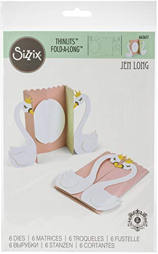 Sizzix Thinlits Die Set 6 Pack 663617 Card Swan Fold Jen Long, Multi-Colour, One Size