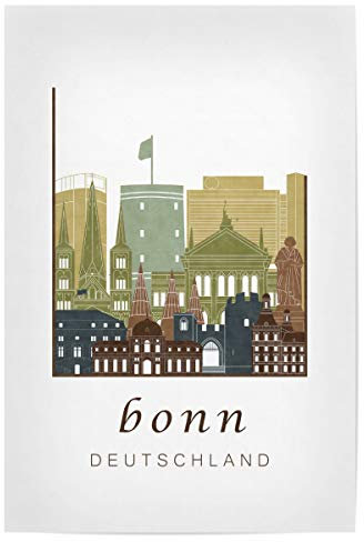 artboxONE Poster 30x20 cm Städte Bonn Skyline Light Brown hochwertiger Design Kunstdruck - Bild bonn bonn Buildings