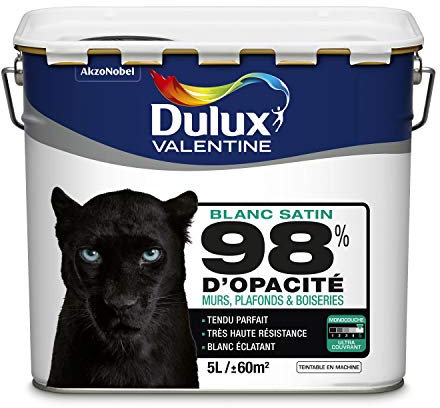 Dulux Valentine 5255715 - Pintura fase acuosa 98% interior, blanco, 5 l