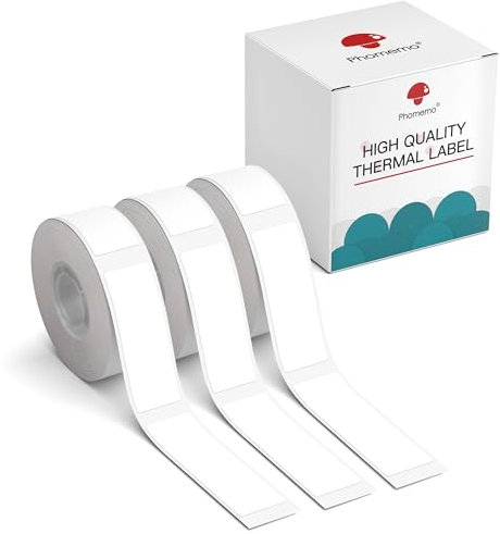 3 Rollen Phomemo Thermoklebeetikett, 15mm *50mm, multifunktionales Etikett,kompatibel mit dem PhomemoD30 Etikettendrucker,geeignet für Zuhause,Büro,Schule,130/ Rolle,3 Rollen(Weißes Etiket)