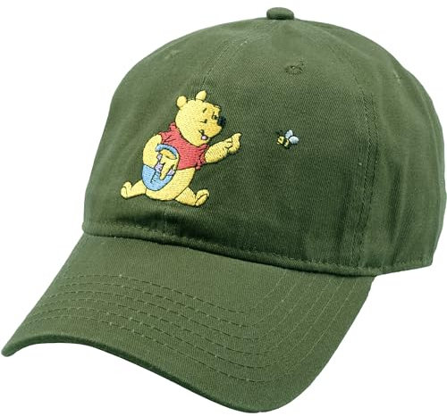 Concept One Unisex-Erwachsene Disney Winnie Puuh Dad Mütze, verstellbare Baumwoll-Baseballkappe mit gebogener Krempe Papa-Hut, Oliv/Blatt für Mich (Leaf It to Me), Einheitsgre