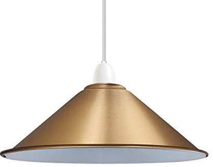 Retro-Vintage-Lampenschirm, Metallkegel, Einfache Installation, Industrieller Stil, 4 cm E27-Aufhängeloch, Für Küche, Wohnzimmer, Bar, Flur (Yellow Brass)