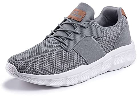 Jack Hammer Mens Slip On Sport Trainers Grey Low Rise Casual Fashion Breathable Ultra Lightweight Comfortable JH1200 (8 UK)