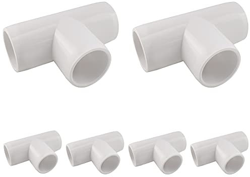 MARRTEUM 3/4 pulgadas 3 vías PVC Tee codo montaje muebles grado de construcción SCH40 conector de tubería para invernadero, estructura de soporte de jardín, marco de almacenamiento [paquete de 6]