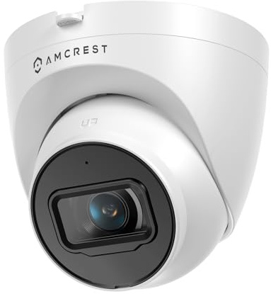 Amcrest Night Color AI Turret IP PoE Camera w/ 98ft Full Color Nightvision, Security IP Camera Outdoor, Built-in Microphone, Human & Vehicle Detection, 98° FOV, 5MP@20fps IP5M-T1273EW-AI