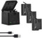 Vemico Hero 7/6/5 Batería Cargador Kit 3 Pack 1500mAh Baterías de Recambio Tipo C LED 3-Canales Cargador para Hero 7 Black/Hero 6/Hero 5 Black/Hero 2018/AHDBT-501 (Compatible con el Original)