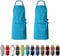 EllaTex DOPPELPACK Damen/Herren/Unisex Schürze Kochschürze Kellnerschürze Bistroschürze Küchenschürze Grillschürze Latzschürze 100% Baumwolle, Farbe: 2er PACK Aquamarin