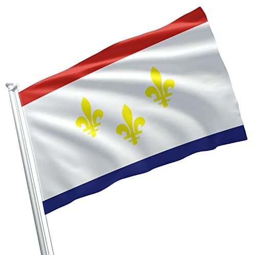 New Orleans City Flagge, Banner, lebendige Farben, doppelt genähte Messingösen, 90 x 152 cm