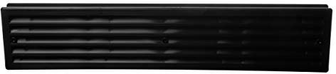 Vent Systems 450 x 92mm / 17.72 x 3.62 Inch Louvered Two Sided Door Grille - Black Plastic Indoor Ventilation Cover/Air Register - Door/Furniture Mounting - Door Cover, Bathroom Vent