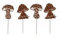 Blumenstecker Pilze, Fliegenpilze; Metall, Rost; 4 Stück, 2 Modelle; 50 cm; Gartenstecker, Beetstecker