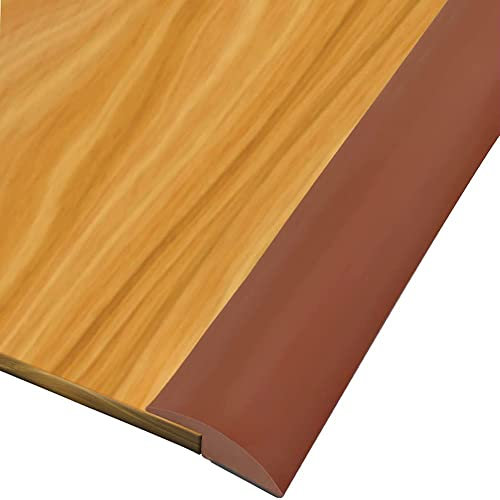 2M Brown Carpet Trim Self Adhesive PVC Laminate Floor Door Doorway Transition Threshold Strip Tile Edgings Rubber Flooring Edge Strip(Cover Height Within 3mm)