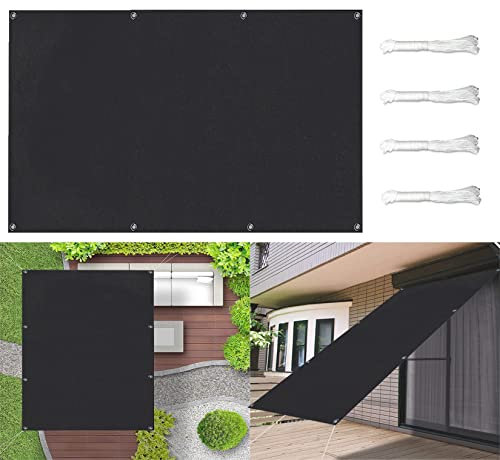 Sonnensegel für Gartenpavillon Sunset Deluxe 2.5x2.5M 99% Schattentuch Mit Ösen Wasserdicht Sonnensegel Sonnenschutz Sonnensegel inkl Befestigungsseile Für Garten Terrasse, Schwarz, 22173