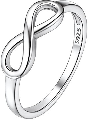 Suplight Damenring Silber 925 Eheringe Partnerringe für sie und ihn mit Infinity Symbol Unendlichkeits Ewigkeitsring Größe 62