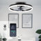 STERREN 20'' Modern Low Profile Ceiling Fan with Light, Bedroom LED Ceiling Fan with Remote Control, Bladeless Flush Mount Black Fan Lights Ceiling Fixtures for Living Room,Small Room