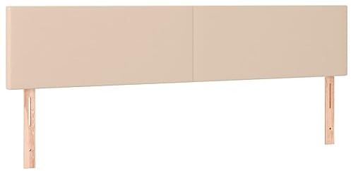 vidaXL Kopfteil, Bettkopfteil mit Holzbeinen, Höhenverstellbar Polsterkopfteil für Bett, Betthaupt Bettzubehör Schlafzimmer, Cappuccino-Braun 200x5x78/88cm Kunstleder