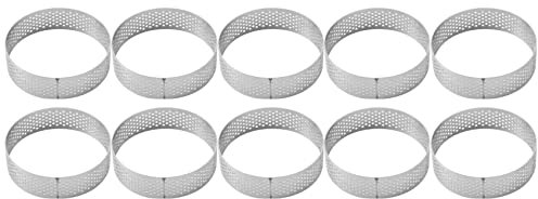 Hausdec 10 StüCk Runde Torten Ringe mit LöChern Edelstahl Kuchen Quiches Kuchen Mousse Form KüChe Back Form 7 cm
