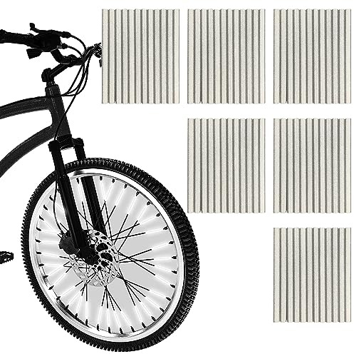Shudyear 72 Pcs Bicycle Spoke Reflective Skins Bike Reflectors for Night Riding 360°Visibility,Suitable for Bikes, Motorcycles,Ebike Reflector,Safety Warnings and DIY Decorations,So Cool(Silvery)
