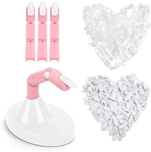 Deciniee Übungshand, 3 Verstellbare Übungsfinger und 200 Austauschbare Nagelspitzen, Übungshand für Acrylnägel, Professionelles Übungshand für Nageldesign Verstellbares Nagelmodell, Weiß