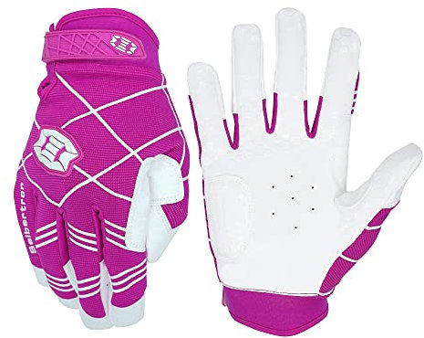 Seibertron B-A-R PRO 2.0 Signature Baseball/Softball Schlagmann Batting Handschuhe Gloves Super Grip Finger Fit for Erwachsener Pink L