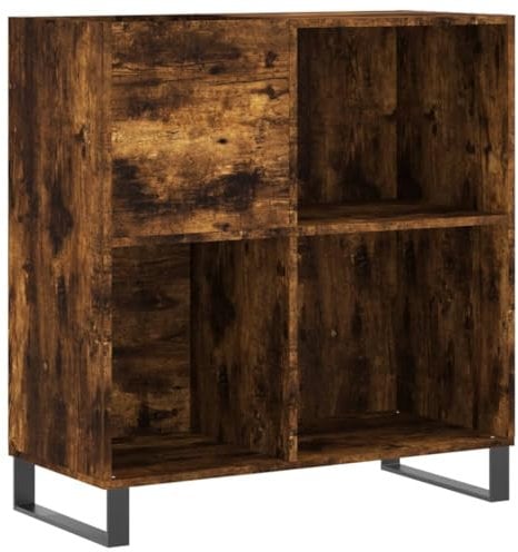 vidaXL Mobile Porta Dischi Rovere Fumo 84,5x38x89 cm Legno Multistrato