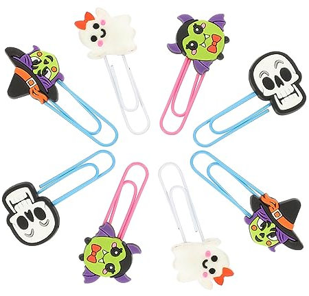 NUOBESTY 20st Halloween-lesezeichen Gastgeschenke Lesezeichen-markierungsclip Halloween-dekorationen Lustiger Memo-clip Office-aktenclip Halloween-buchmarke Büro Metall Karikatur Vampir