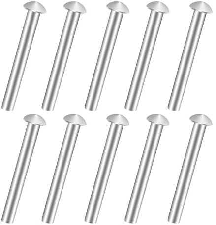 Rivets en aluminium à tête ronde 10 Pièces Rivets pour Manche de Pelle, Outil de Rivet à Tête Ronde Solide, Attaches à Tête Fraisée pour Poignée de Fourche de Pelle Réparation Tondeuse de Jardin