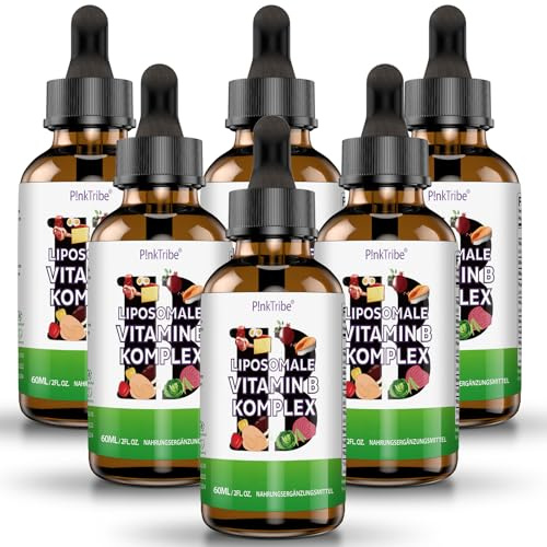 Vitamine B Complex - Complexe de Vitamines B Liposomales - Formule Liquide Haute Dose avec les 8 Vitamines B, Sans Additifs, 60 ml (Lot de 6)