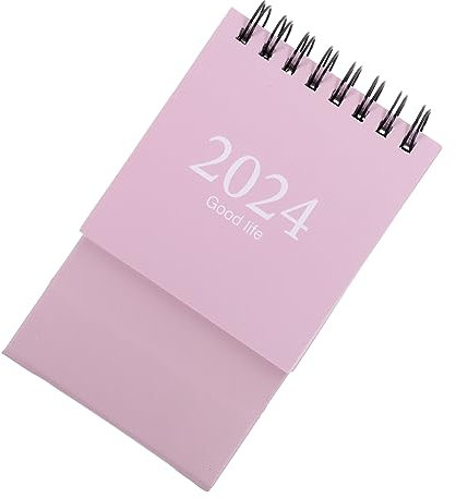 EXCEART 2024 Monatlicher Kalenderplaner Motivierender Tischkalender Mini-tischkalender Umblätternder Tischkalender Schulplaner Querformat Kleiner Kalender Morandi Lotusfarbe Papier Büro