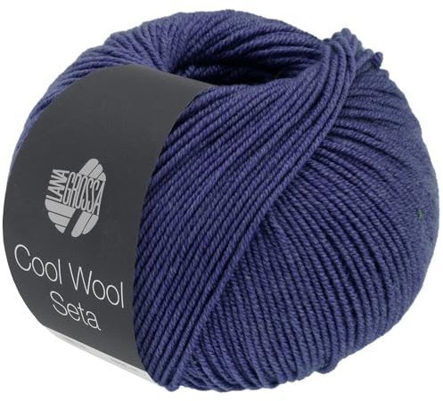 LANA GROSSA Cool Wool Seta | Cool Wool Klassiker mit Seidenanteil | Handstrickgarn aus 80% Schurwolle (Merino extrafein) & 20% Seide | 50g Wolle zum Stricken & Häkeln | 160m Garn FB 21