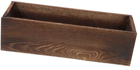 Leefasy Jardinière rustique en bois pour centres de table uniques - Pot de fleurs en bois pour cour, ferme, terrasse, taille S
