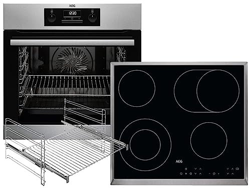 AEG BE33C636x Set Backofen Edelstahl BEB331010M + Glaskeramikkochfeld autark HK634060XB + 1-fach Teleskopvollauszug FlexiRunners™ TR1LFV