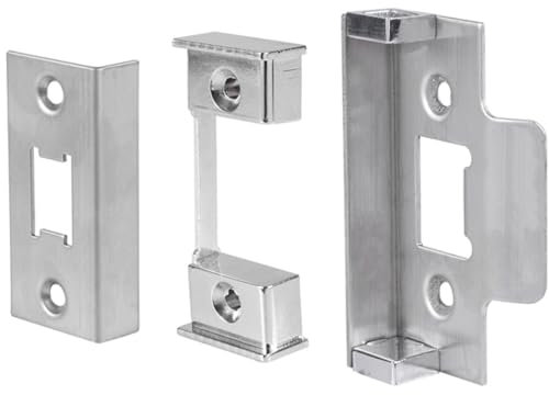 Rebate Set for Double Door Heavy Sprung Tubular Latches - Satin Steel