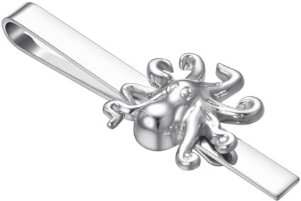 Asienice Personalisierte Krawattennadel Oktopus Silber krawattenklammer Schmale Krawatte für Herren