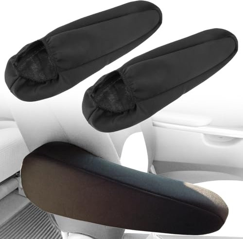 Ptwola Lot de 2 housses d'accoudoir de siège avant de voiture, ajustement universel, en tissu élastique plat – Housses de protection pour accoudoirs de voiture – Pour voiture, SUV, camion,