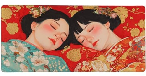 Gaming Mouse Pad Japan Mouse Mat Girl Mouse Pad XXL 900 x 400 x 3 mm Desk Mat Large with Anti-Slip Rubber Base, Waterproof Gaming Mouse Mat for Improved Precision and Speed Keyboard Mat for Gamer-Y532