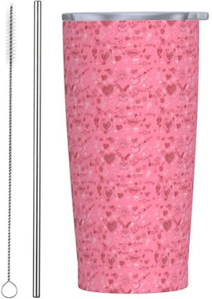 Taza Termica Acero Inoxidable 20Oz, Día De San Valentín Taza Termo Café De Acero Inoxidable Taza Térmica De Café De Doble Pared Acero Inox Vaso Termico, Para Café, Oficina