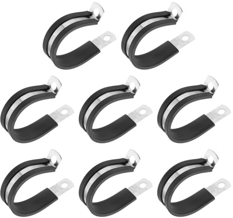 PATIKIL 1-3/8 Zoll Kabelklemme, 8er Pack 349 Edelstahl Gummi-Isolierte Rohrschelle für Rohrleitungsschlauchkabeldrahtinstallation