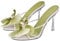blingqueen Orchid Heels for Women Slip On Clear Heels with Flowers Floral Open Toe Heeled Mules Kitten Slide Sandals Square Toe Thong Sandals Strappy Orchid Pole Dance Shoes Green Size 7