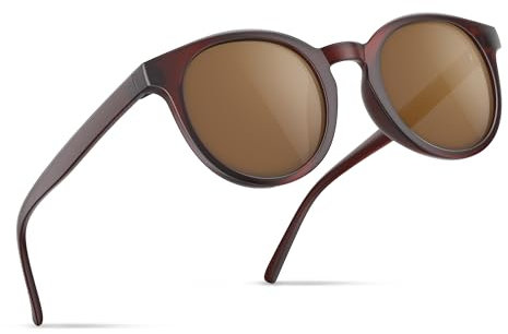 gesruny ㅤ Sonnenbrille Damen-polarisiert-Klassisch-Retro-Trendy-Sport Brille-UV400 Schutz-Mode Brillen für Party Reise Fotoshooting Festival,Braun