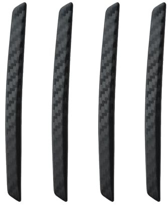 Set of 4 Car Door Edge Protectors, Universal Carbon Fiber-Style PVC Guards for Doors, Bumpers, Rear View Mirrors,Self-Adhesive Scratch Resistant, Heat & UV Resistant Trim Strips