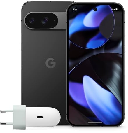 Google Pixel 9 con Cargador USB-C de 45 W - Smartphone Android Desbloqueado con Gemini, cámara Avanzada, batería con una autonomía de 24 Horas y Pantalla Actua de 6,3 - Obsidiana, 128GB