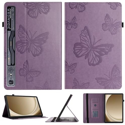 DayQiQiPu Funda para ZTE Nubia RedMagic Gaming Pad Pro 10.9 Pulgadas – Estuche Tipo Folio Cuero PU Patrón de Mariposa, Cubierta Cartera con Solapa, Carcasa Protectora con Soporte Morado