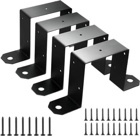 Klammern für Holzpfosten, Befestigung von Metallpfosten, hohe Festigkeit, feste Befestigung für Balken von 4 x 4 Zoll, Verwendung im Innen- und Außenbereich, lange Lebensdauer, 7,3 x 3 5 x 1,5 Zoll
