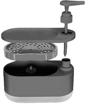 Distributeur de Liquide Vaisselle for Votre Cuisine – Organiseur Salle Bain avec Porte-éponge intégré, Distributeur for comptoirs for Lotion, Savon