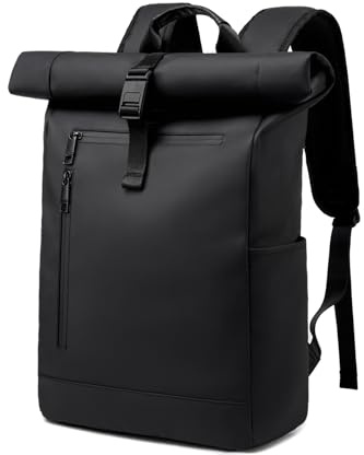 BJIAX Rolltop Rucksack Herren, Wasserdicht Business Laptop Rucksack 16 Zoll | YKK Reißverschluss, Separates Laptopfach, Handgepäck, Für Damen & Reisen