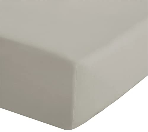 Catherine Lansfield Easy Iron Percale Combed Single Fitted Sheet Natural