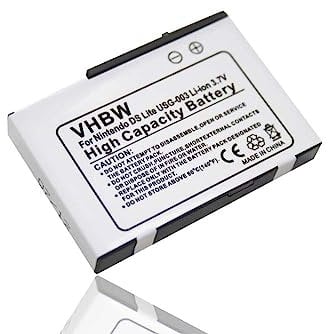 vhbw Batterie Compatible avec Nintendo DS Lite Console de Jeux (900mAh, 3,7V, Li-ION)